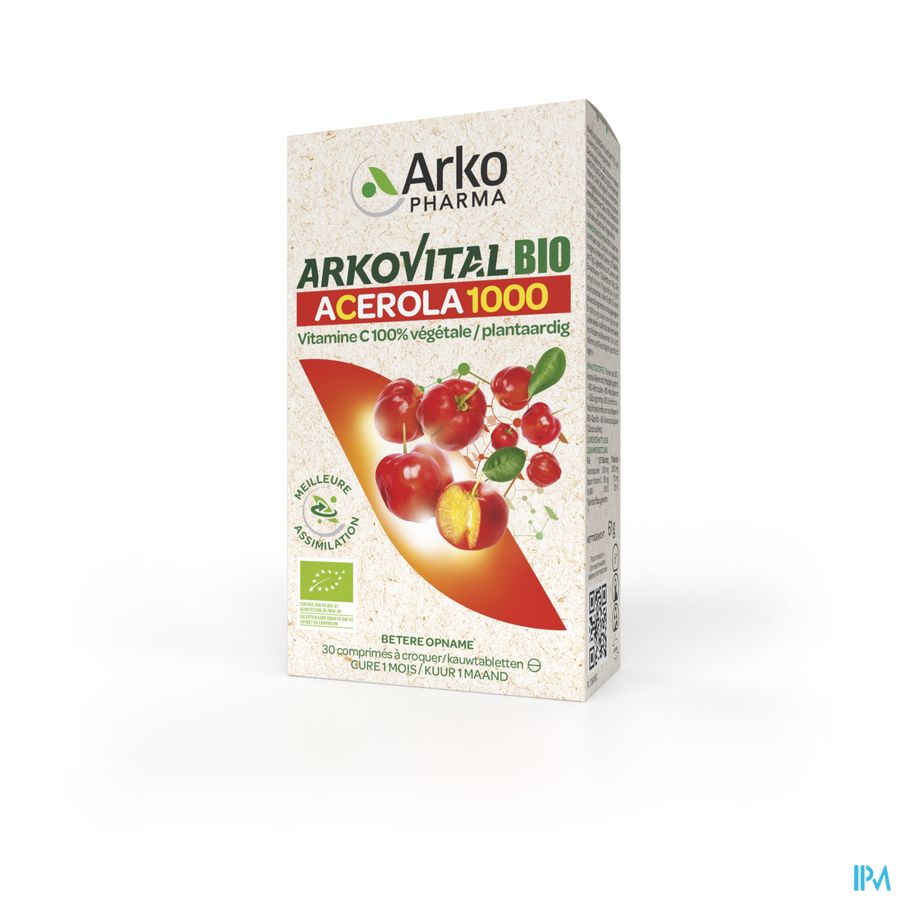 Arkopharma Arkovital Acérola 1000 Bio 30 Comprimés À Croquer