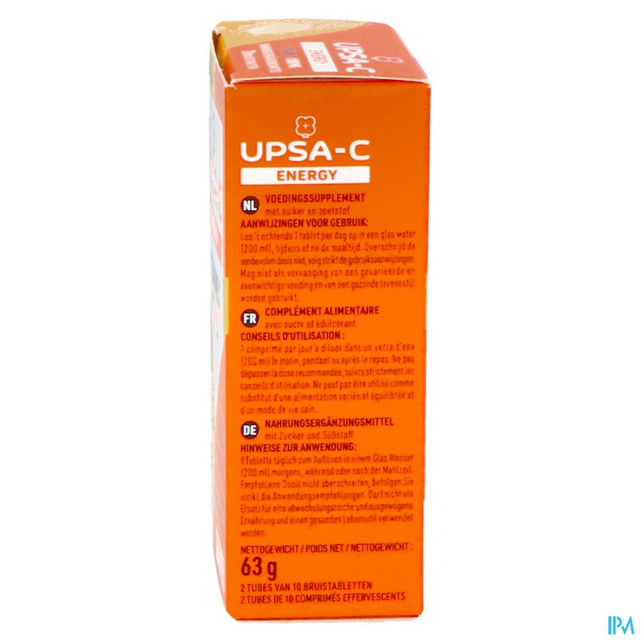 UPSA C ENERGY 1000MG COMP EFFERV. 20