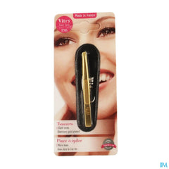 PINCE A EPILER MORS BIAIS INOX DORE