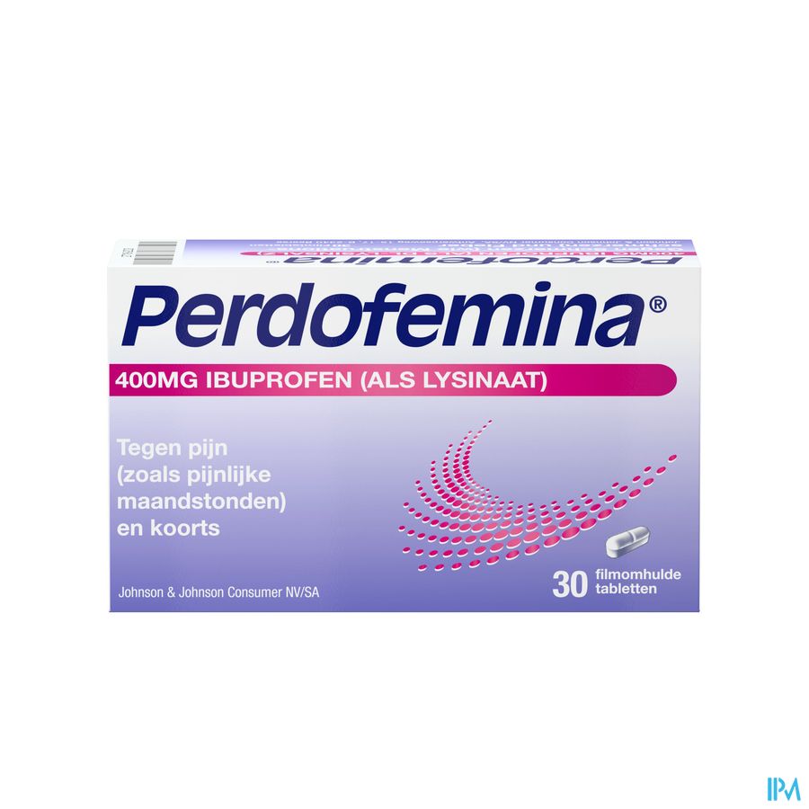 Perdofemina® comprimés, soulage les douleurs menstruelles, analgésique avec 400 mg d’ibuprofène, 30 comprimés