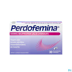 Perdofemina® comprimés, soulage les douleurs menstruelles, analgésique avec 400 mg d’ibuprofène, 30 comprimés