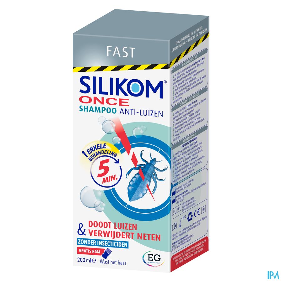 Silikom Once Shampooing Contre poux&lentes 200ml