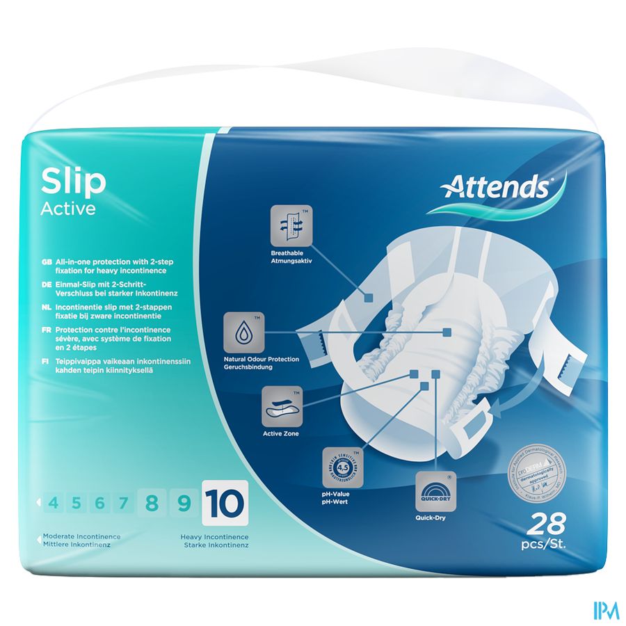 Attends Slip Active 10 Large 1x28