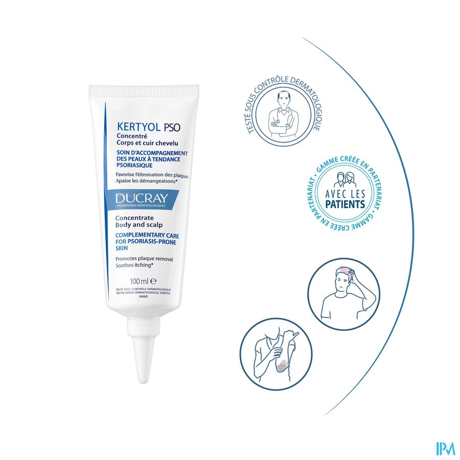 Ducray KERTYOL P.S.O. Concentré corps et cuir chevelu - Soin d'accompagnement des peaux à tendances psoriasique