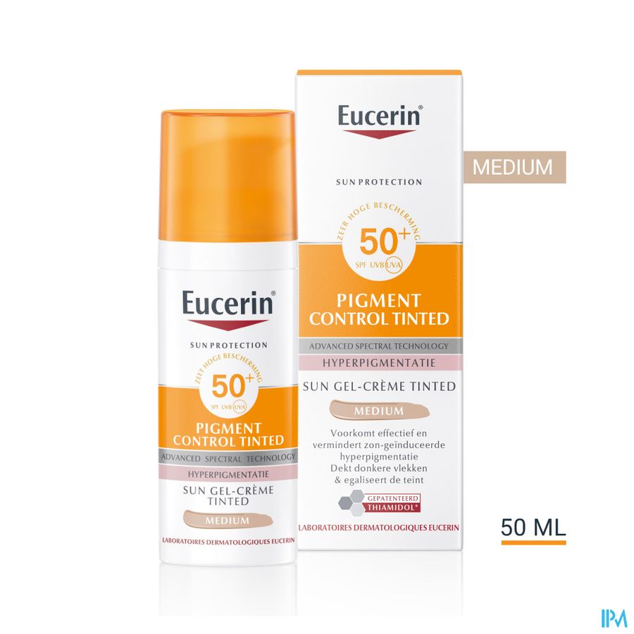 Sun Pigment Control Tinted SPF 50+ Gel-Crème Teinté Medium Hyperpigmentation avec pompe 50ml