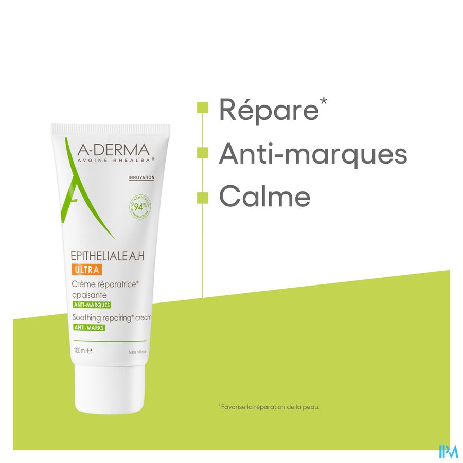 A-DERMA - EPITHELIALE A. H. ULTRA CRÈME RÉPARATRICE APAISANTE - Soin cicatrisant anti-marques, anti-douleur, Post-peeling, post-laser