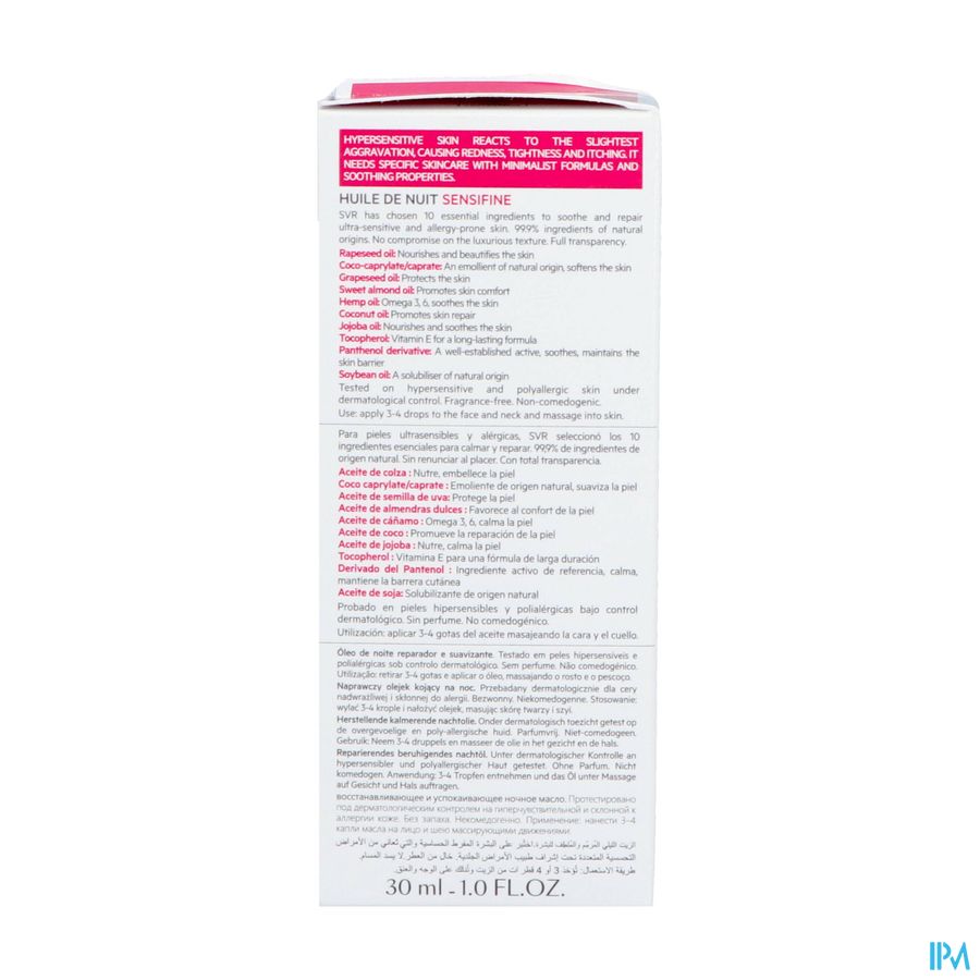 Svr Sensifine Huile Nuit 30ml