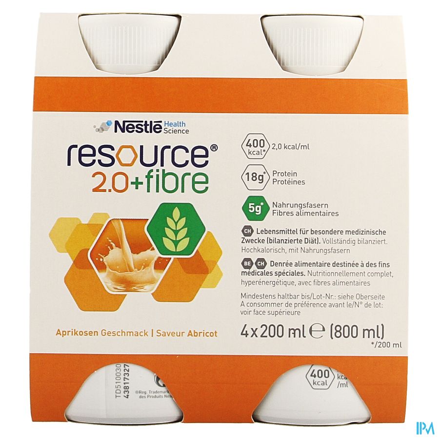Resource 2.0 Fibre Abricot 4x200ml 12100729