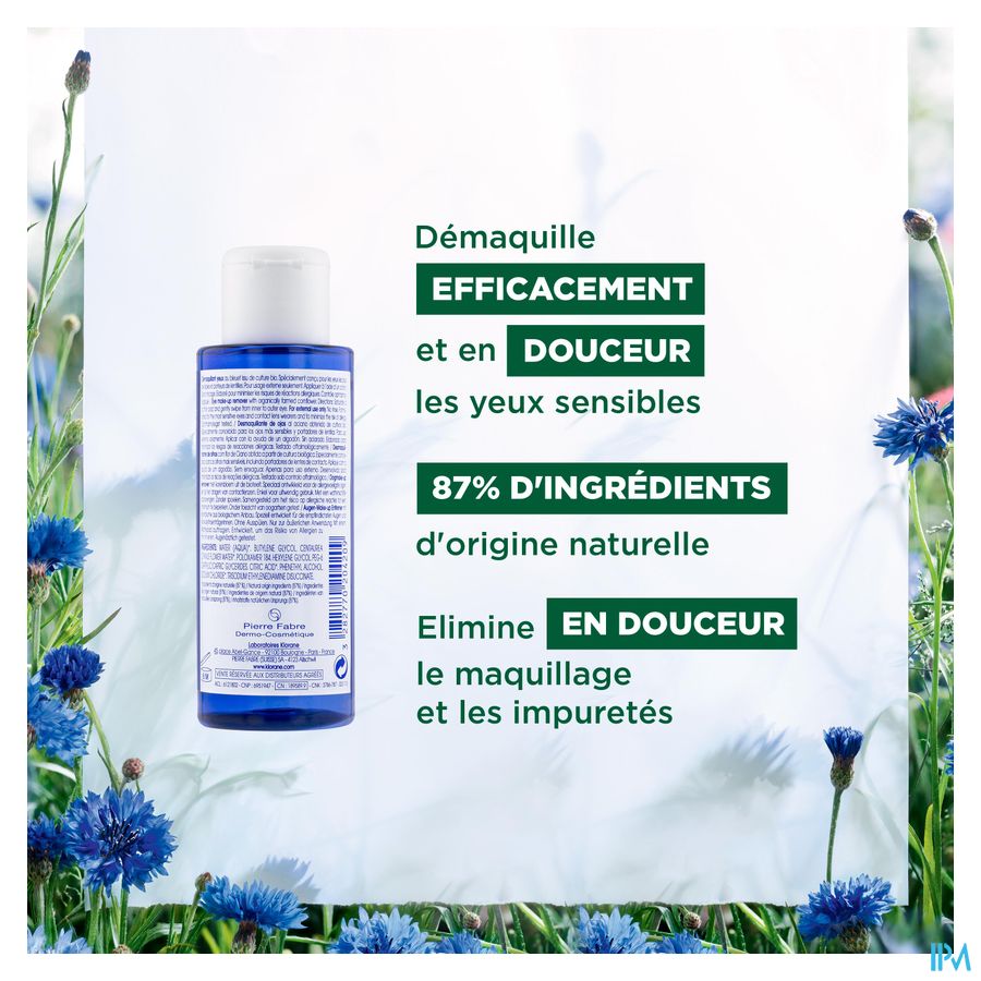 Klorane - Démaquillant yeux au Bleuet issu de culture BIO - Yeux sensibles