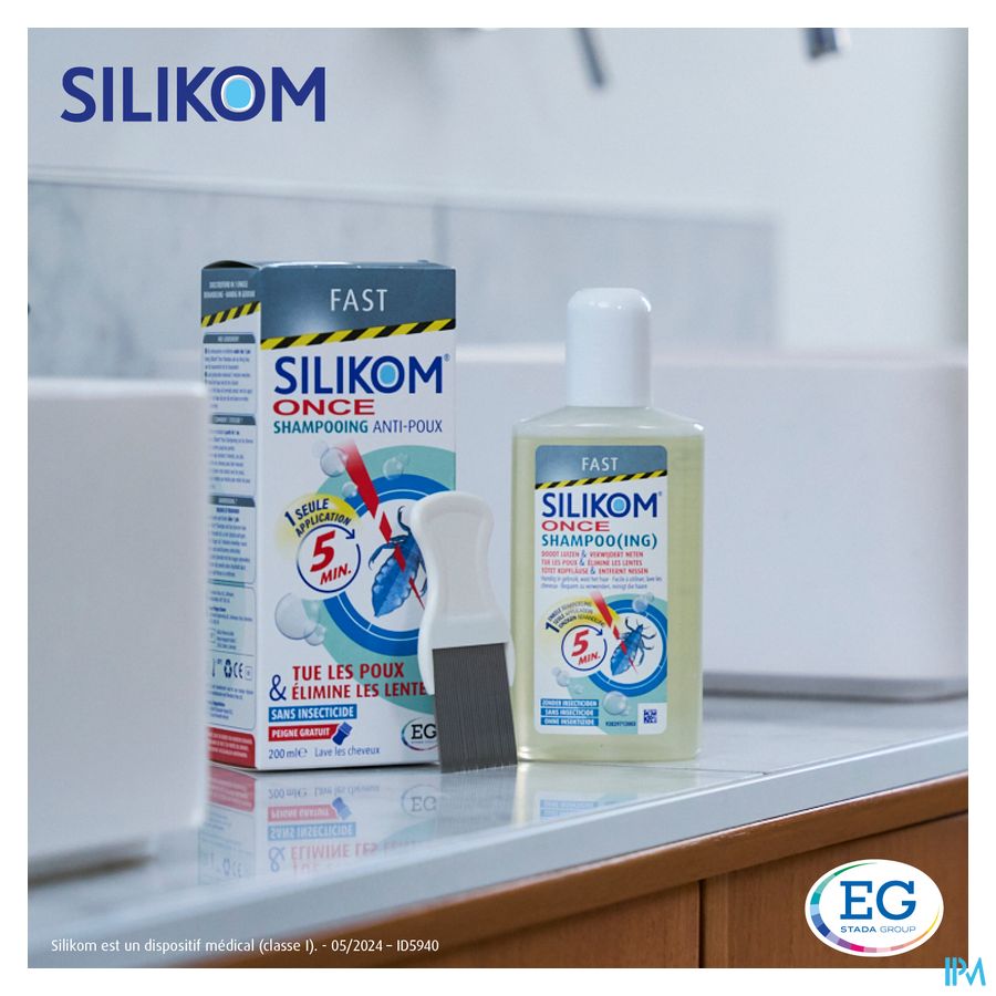 Silikom Once Shampooing Contre poux&lentes 200ml