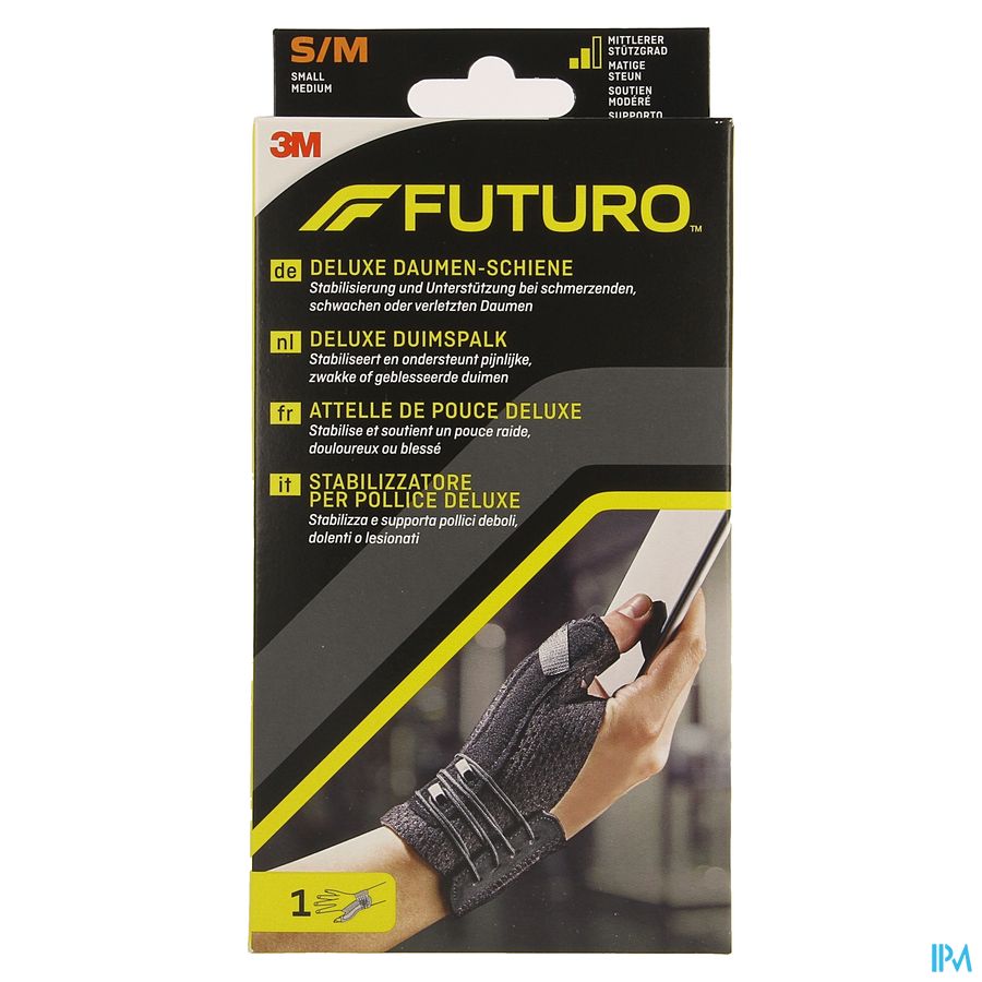 Futuro Attelle Pouce Deluxe Noir S- M 12,7-16,5cm