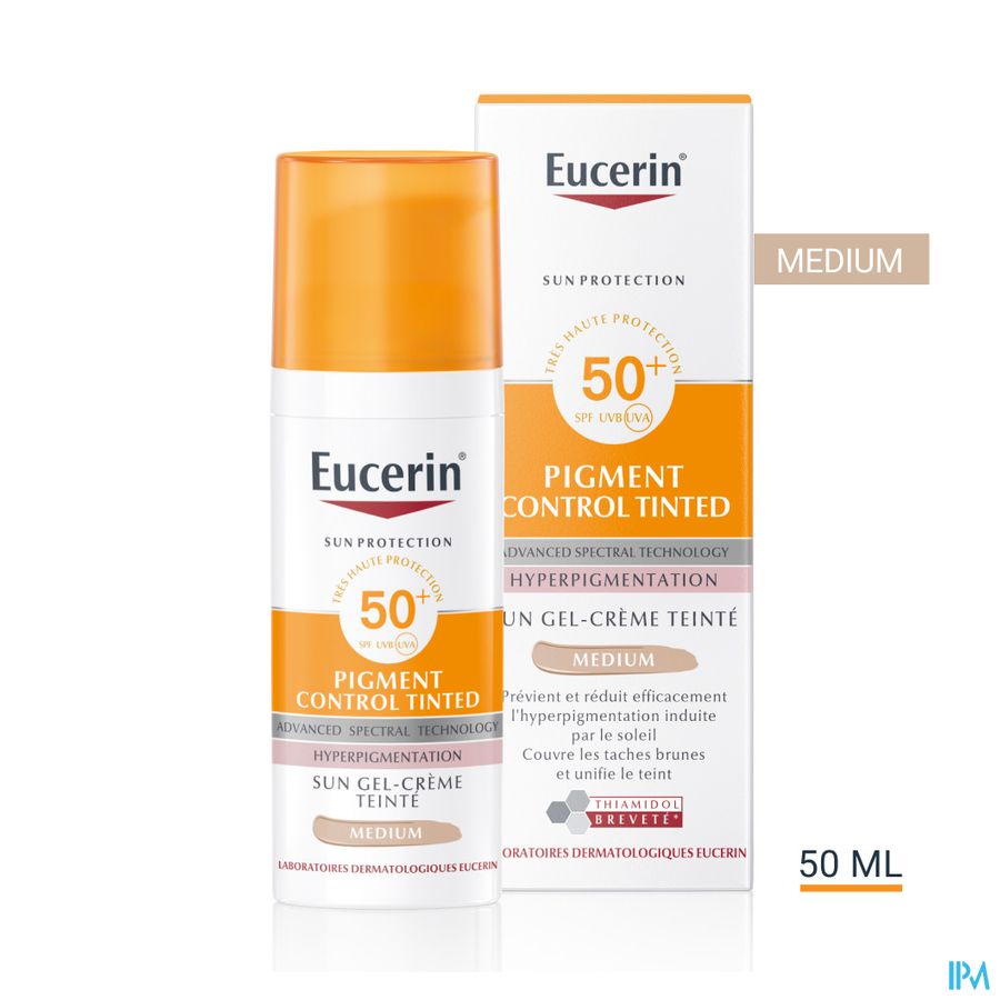 Sun Pigment Control Tinted SPF 50+ Gel-Crème Teinté Medium Hyperpigmentation avec pompe 50ml