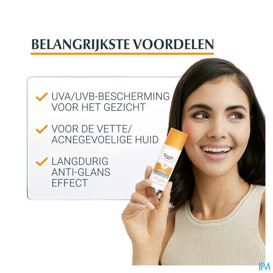Sun Oil Control SPF 50+ Toucher Sec Gel-Crème Peau à Imperfections et Grasse avec pompe 50ml
