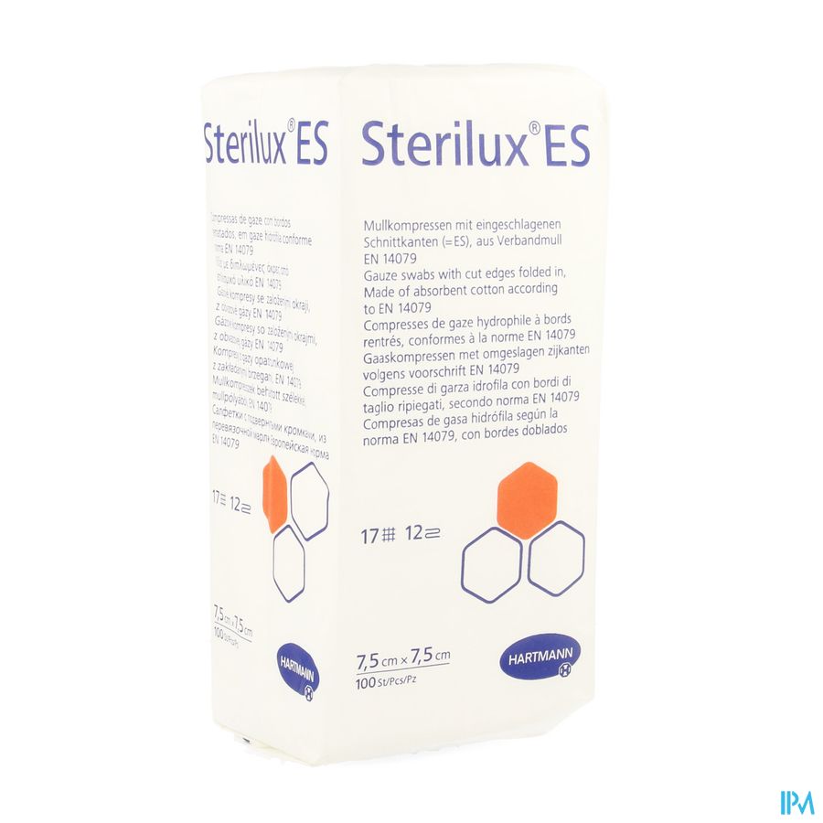 Sterilux Es 7,5x7,5cm12pl.nst 100 P/s