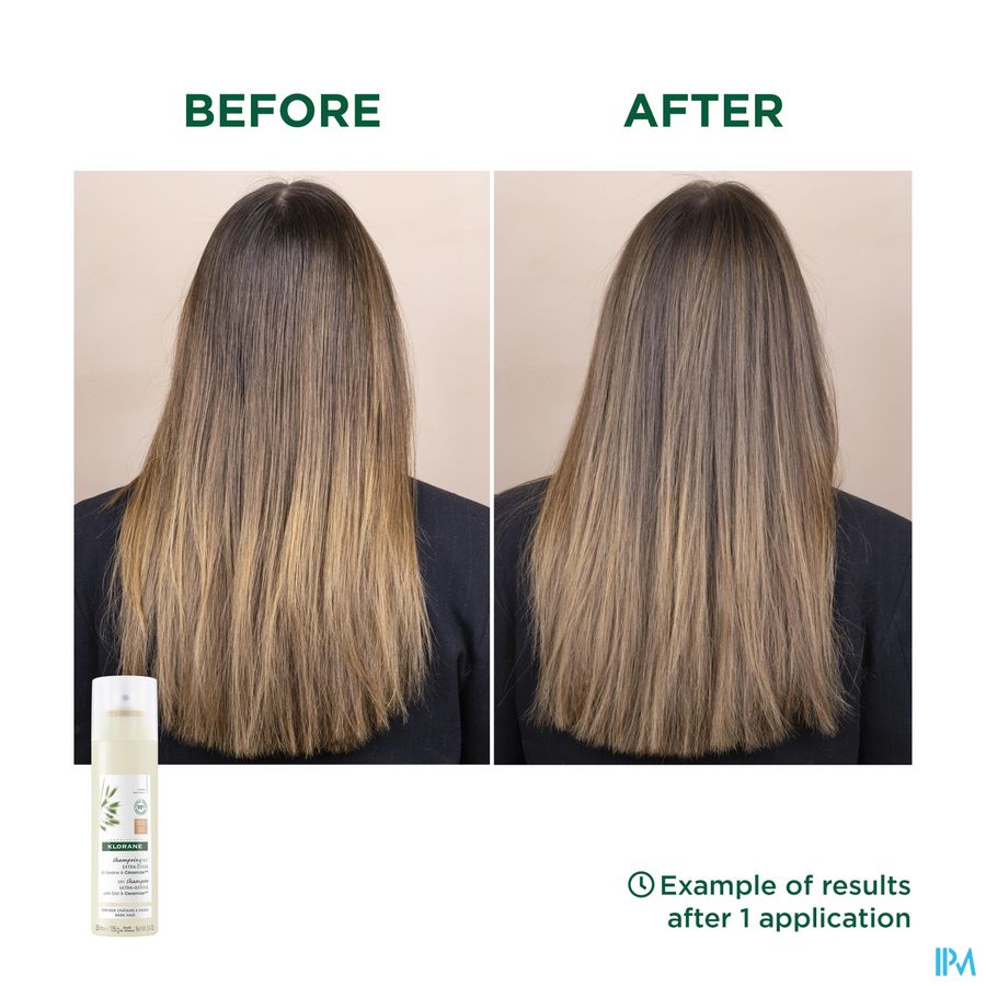 Klorane Shampoing sec teinté extra-doux - Cheveux châtains à bruns - à l'Avoine & Céramideᴸᴵᴷᴱ