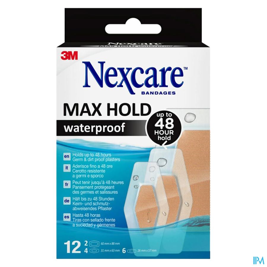 Nexcare 3m Maxhold Wtp Assortiment 3 Tailles 12
