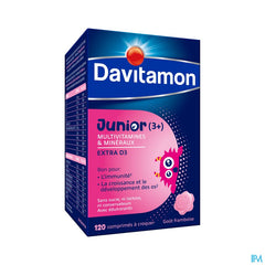 Davitamon® Junior Goût Framboise Multivit. 120 Compr. À Croquer À Partir De 3 Ans