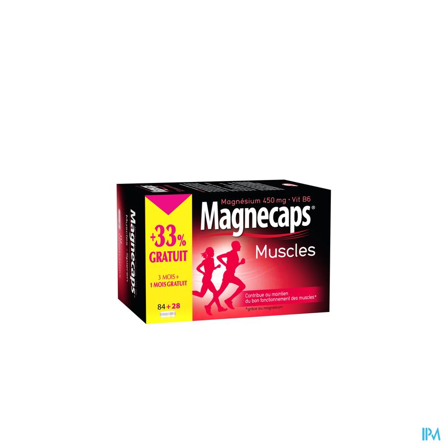 Magnecaps Muscles 84 capsules Magnésium 450mg & Vit B6 + 33% GRATUIT 84+28 capsules