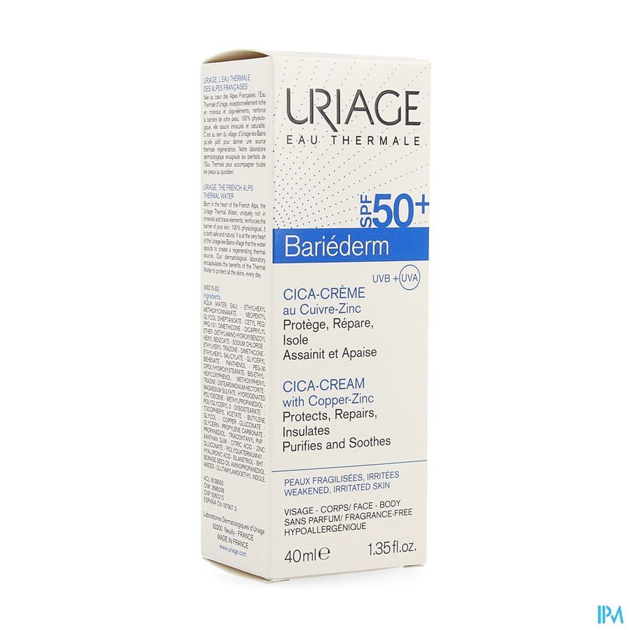 Uriage Bariederm Cica Creme Ip50+ 40ml