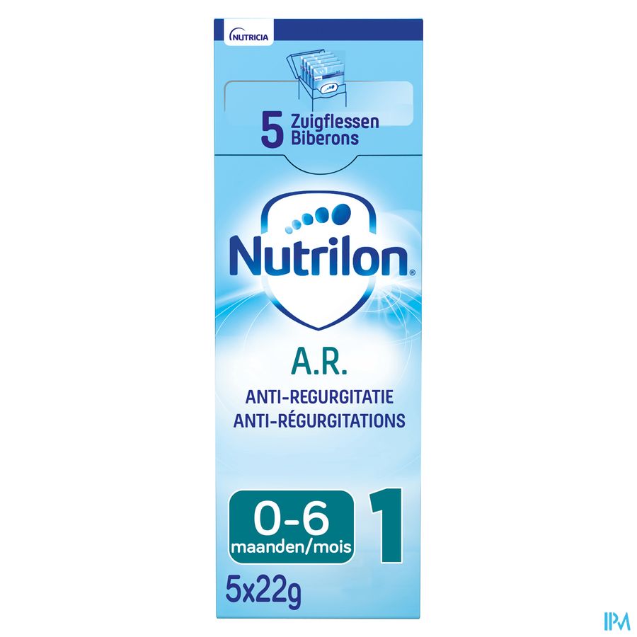 Nutrilon AR 1 | En cas de régurgitations | Lait Bébé 0-6 mois  | Lait en Poudre pour Biberon | Sachets 5x23g