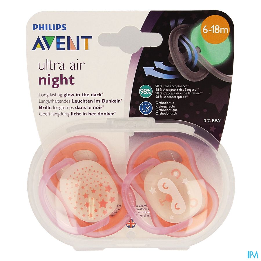 Philips Avent Sucette +6m Air Night Girls