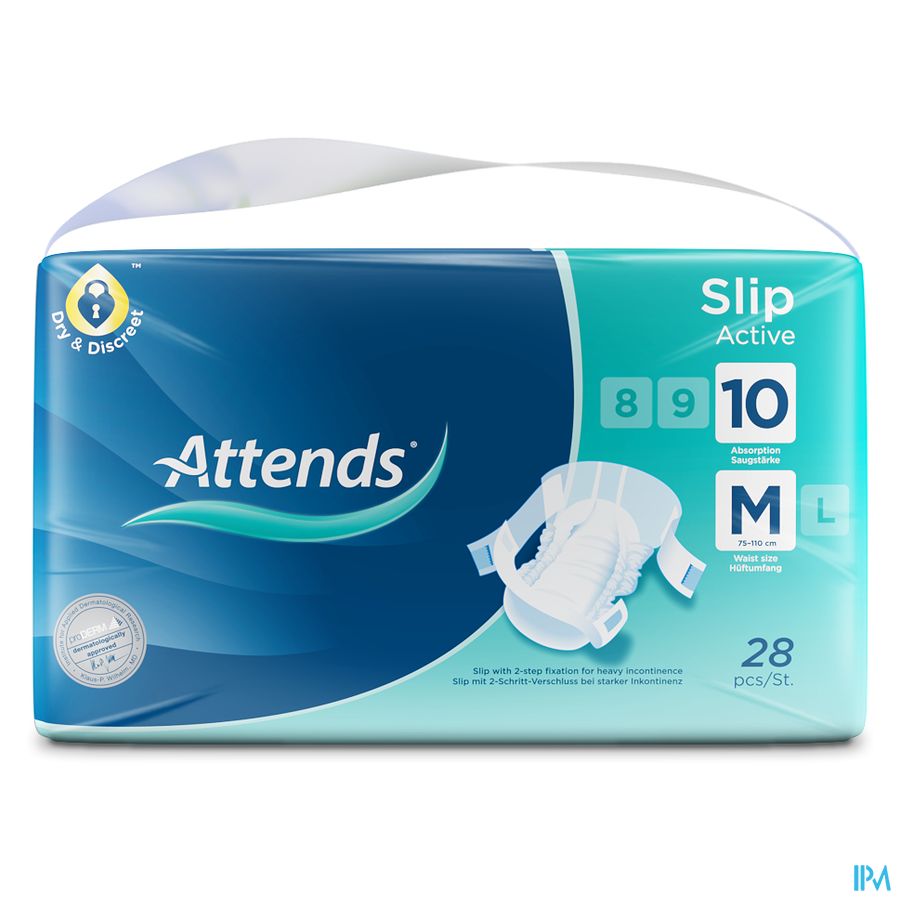 Attends Slip Active 10 Medium 1x28