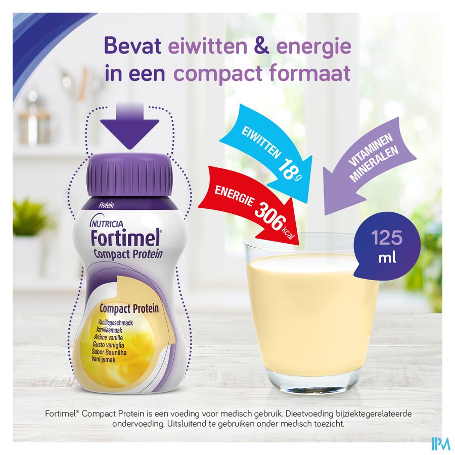 Fortimel Compact Protein Mixed Multipack Complément Nutritionnel Dénutrition Bouteilles 8x125 ml