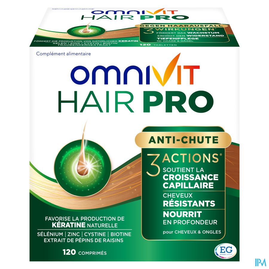 Omnivit Hair Pro 120cp - Vitamine Anti-chute Cheveux