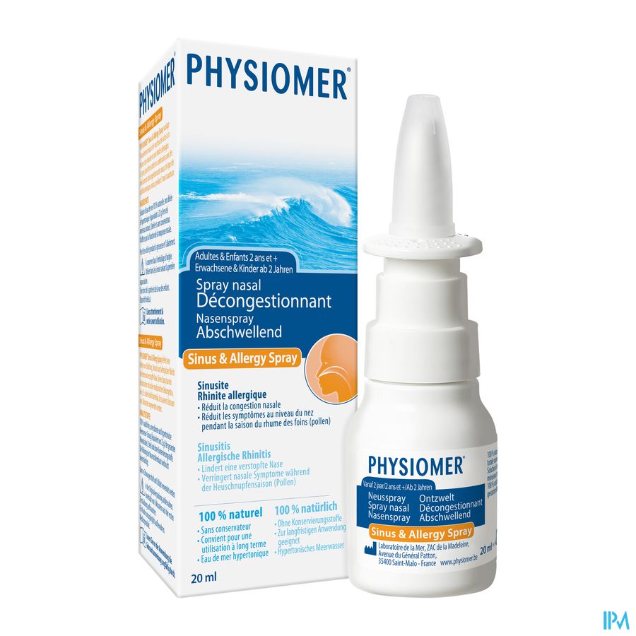 Physiomer® Sinus & Allergy Pocket Spray Nasal 20ml- Nez Bouché, Allergie, Pollen