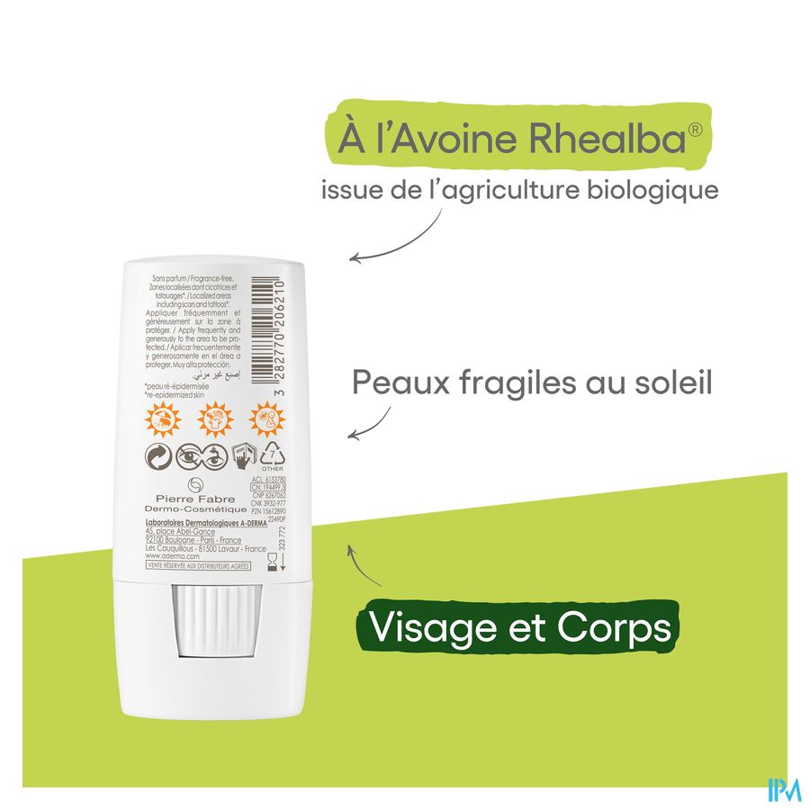 A-DERMA - A-DERMA PROTECT X-TREM STICK SOLAIRE INVISIBLE SPF50+ - A-DERMA PROTECT X-TREM