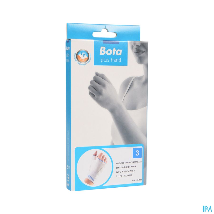 SERRE-POIGNET-MAIN 105 + POUCE BLANC \ 3 = 17,5 - 20,5 CM