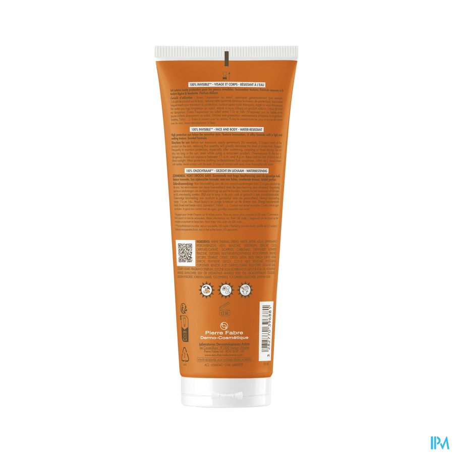 Eau Thermale Avène - Lait SPF50+ Soins solaires ORANGE