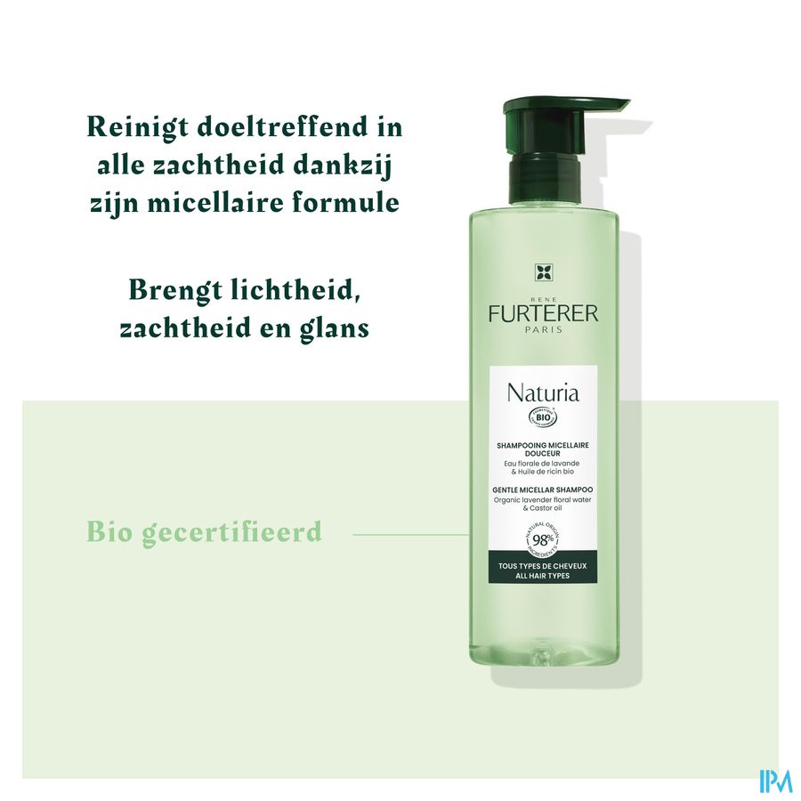 René Furterer  - NATURIA Shampooing micellaire douceur - Shampoing ultra doux sans sulfates pour tous types de cheveux