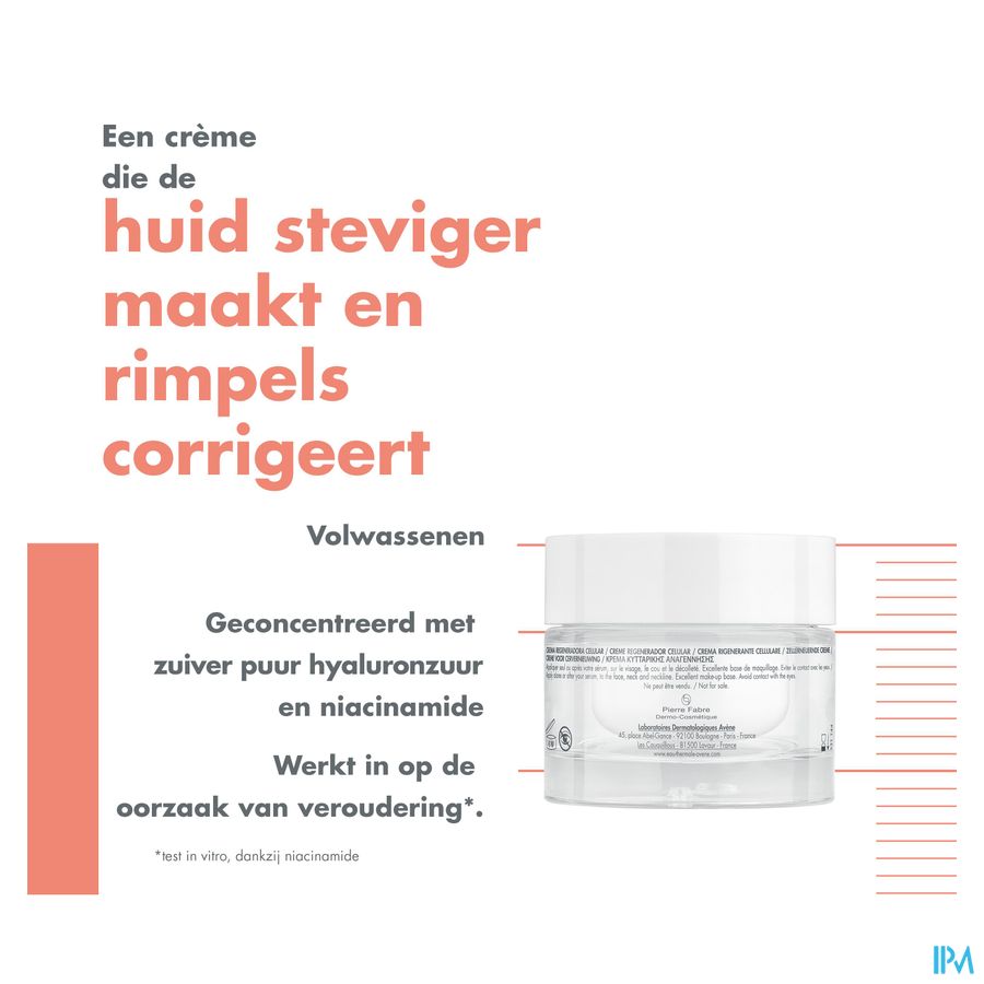 Eau thermale Avène Hyaluron Activ B3 Crème régénération cellulaire Anti-Age acide hyaluronique 50 ml