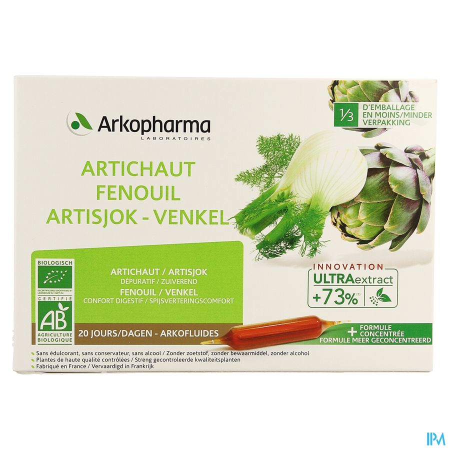 Arkofluide Artichaut Fenouil Bio Amp 20