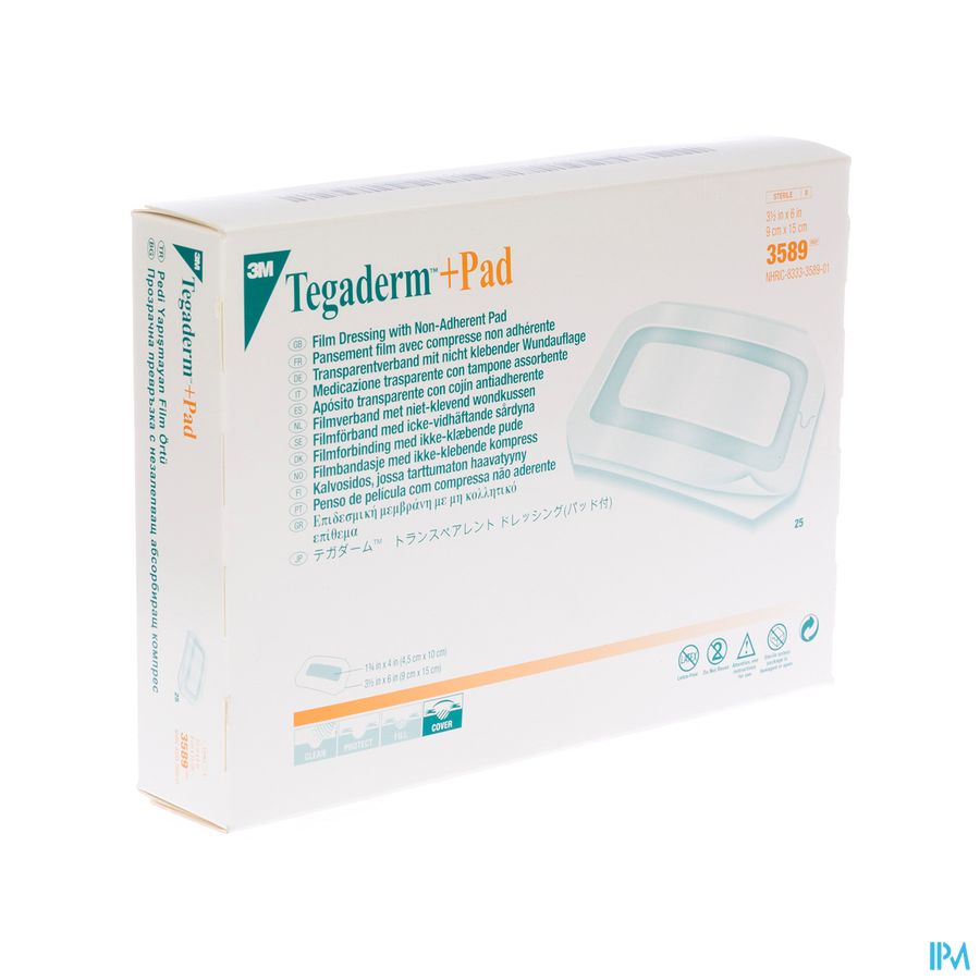 Tegaderm + Pad 3m Transp Steril 9cmx15cm 5 3589p