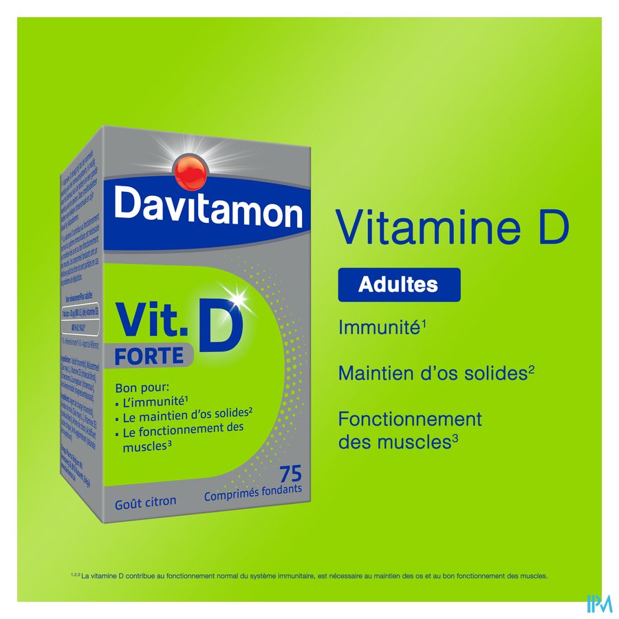 Davitamon® Vitamine D Forte Comprimé Fondant Goût Citron: Immunité, Os, Muscles