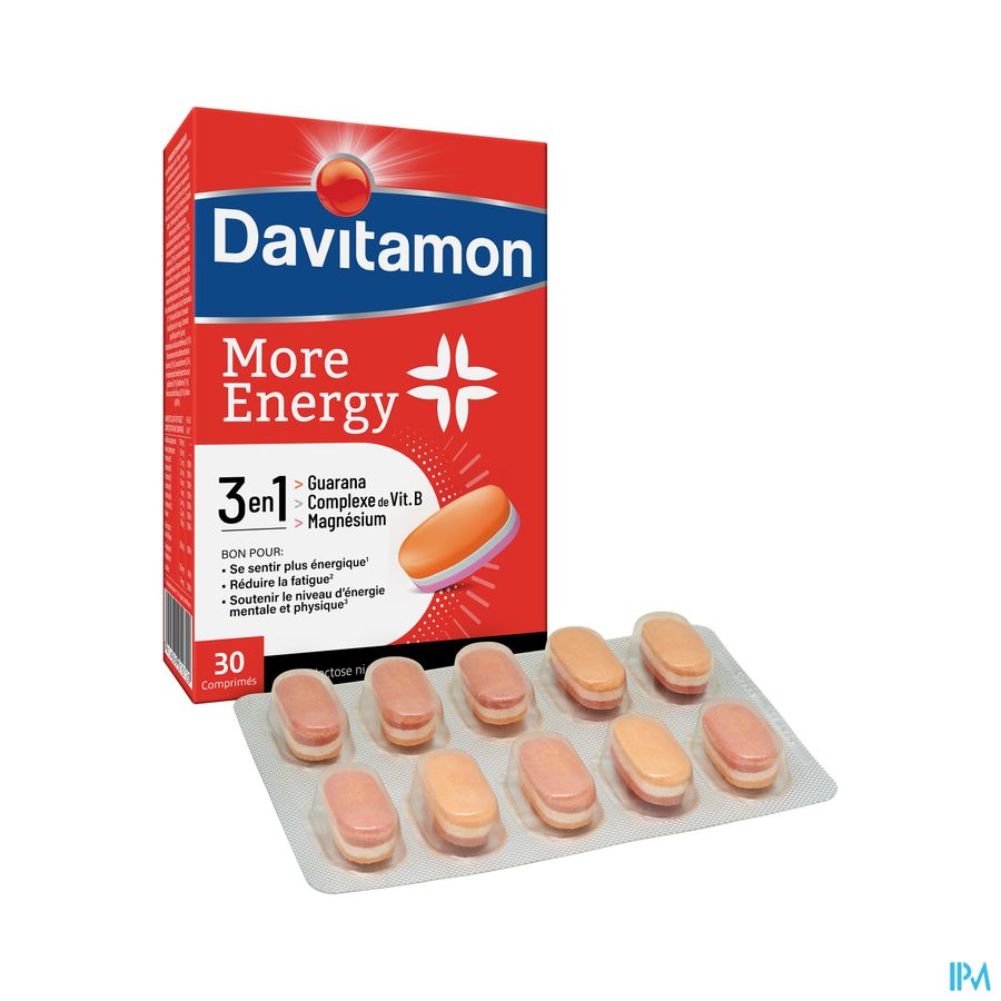 Davitamon® More Energy 3 En 1 30 Cpr.: Énergie Mentale & Physique, Contre Fatigue