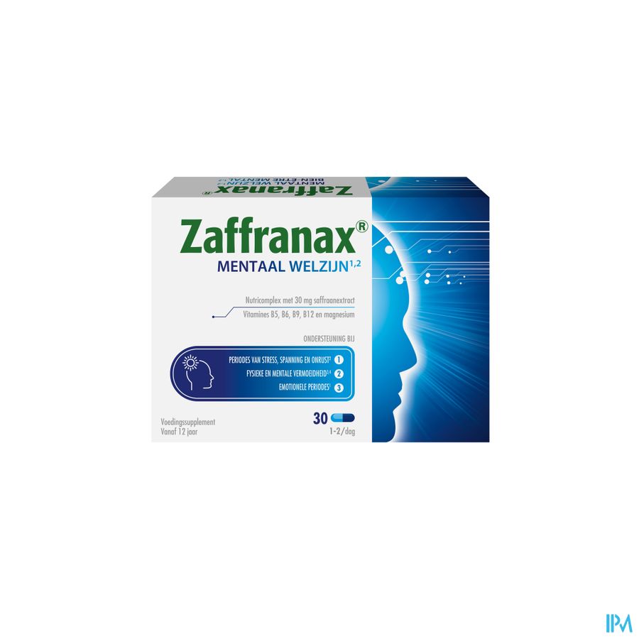 Zaffranax® Bien-être Mental 30 Gélules - Stress (4), Fatigue (3), Émotionnel (1)