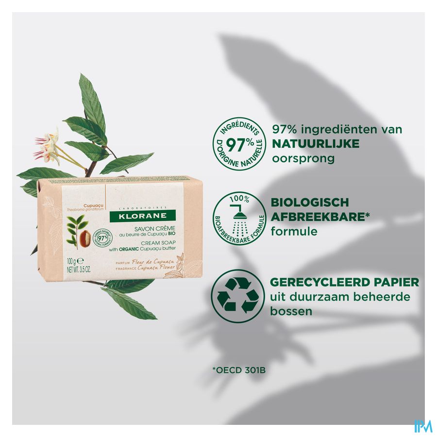 Klorane - Savon crème au beurre de Cupuaçu BIO - Fleur de Cupuaçu - Peau sèche à très sèche