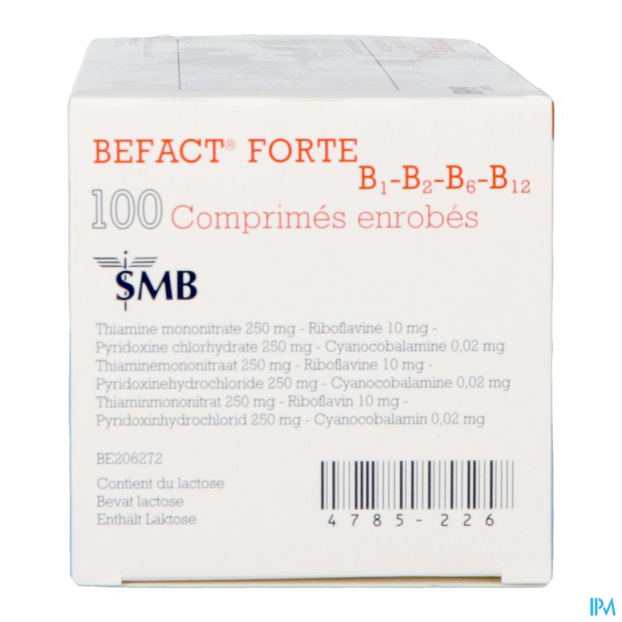 Befact Forte B1-b2-b6-b12 Comp Enrobe 100 Ud