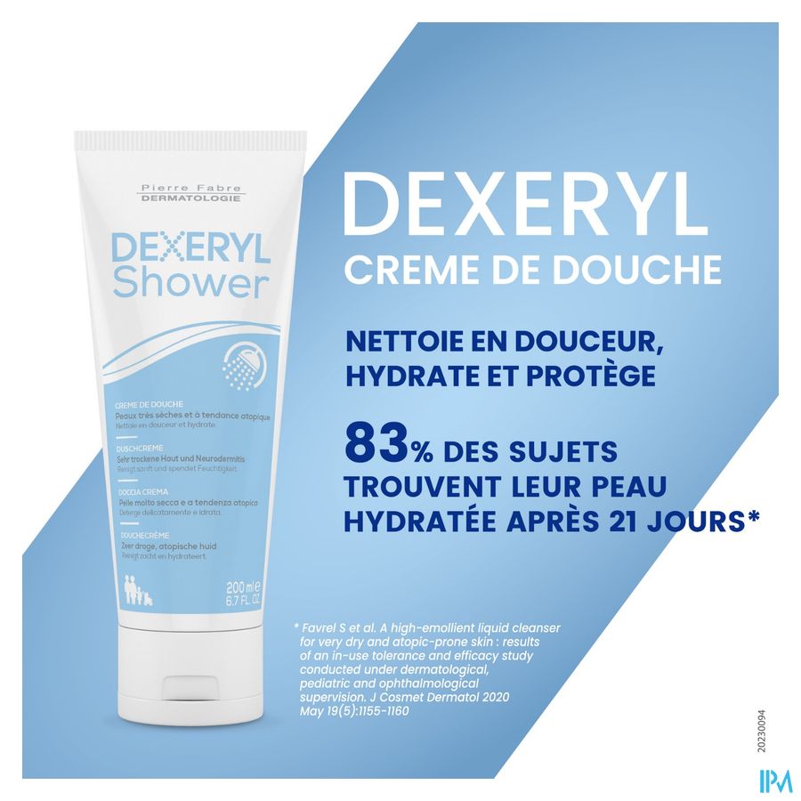 DEXERYL SHOWER Crème de douche 200 ML Hygiène peau sèche et à tendance atopique