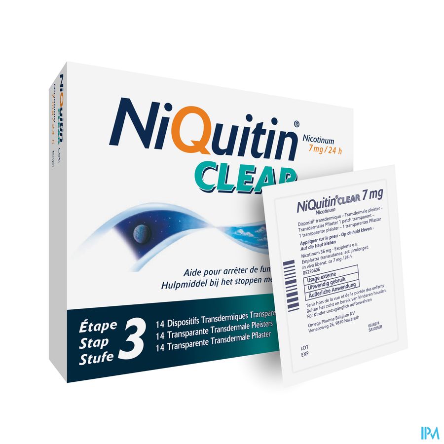 Niquitin® Clear Patch 7 Mg 14 P. – Arrêter De Fumer – 24H Sans Besoin