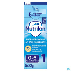 Nutrilon 1 | Lait pour Nourrissons Bébé 0-6 mois  | Lait en Poudre pour Biberon | Sachets 5x23g