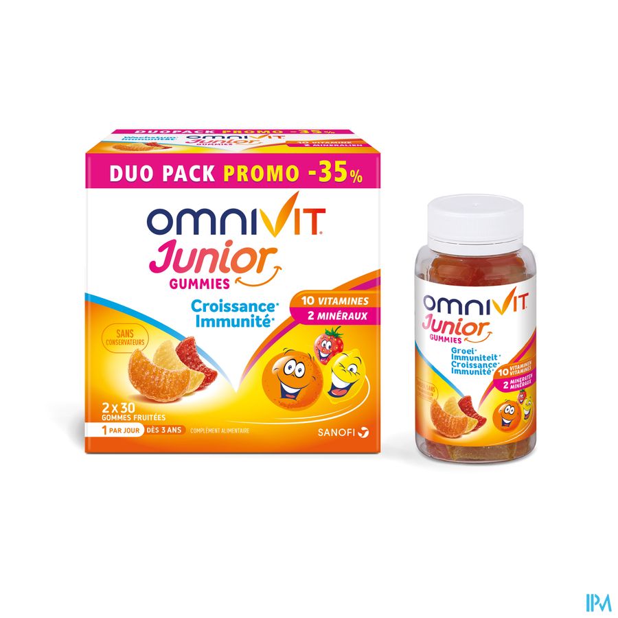Omnivit Junior 2x30 gummies PROMO -35% - Vitamine Enfant Croissance Immunité