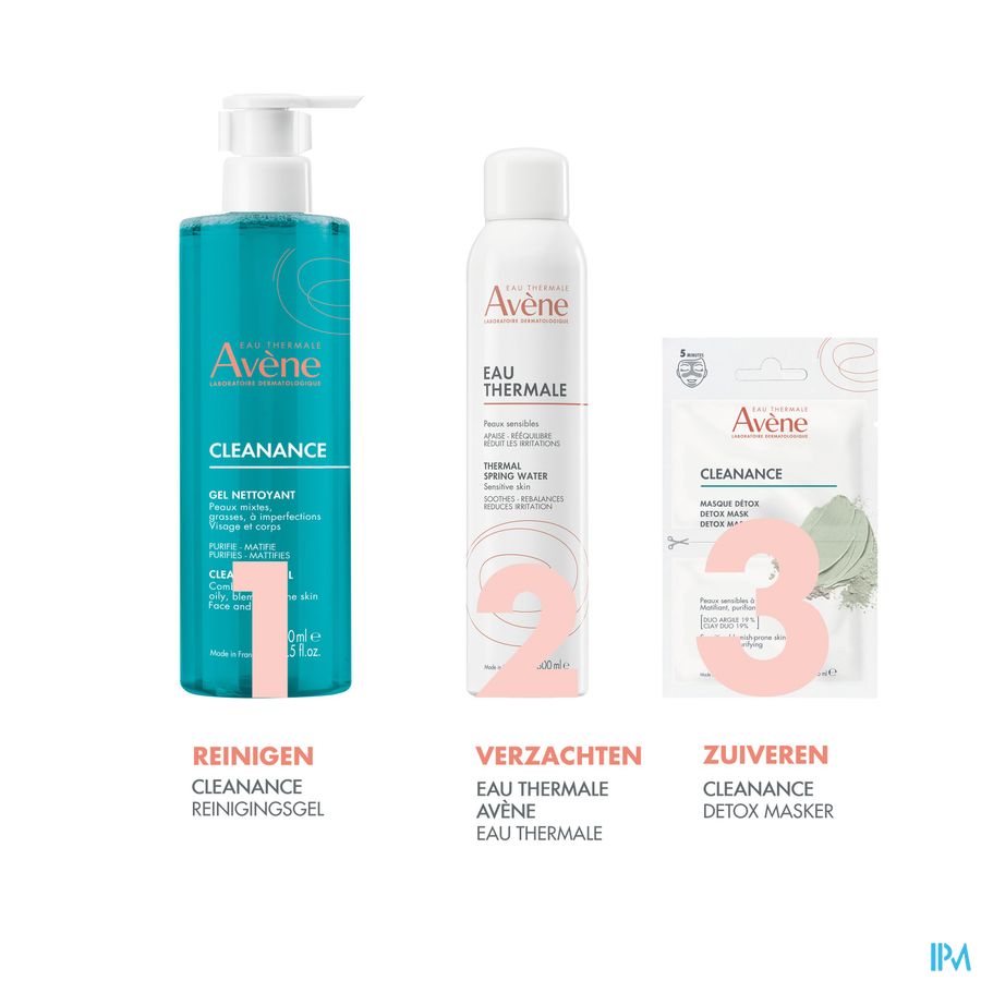 Eau Thermale Avène Masque CLEANANCE détox  - Matifiant, purifiant - Peaux sensibles, à imperfections