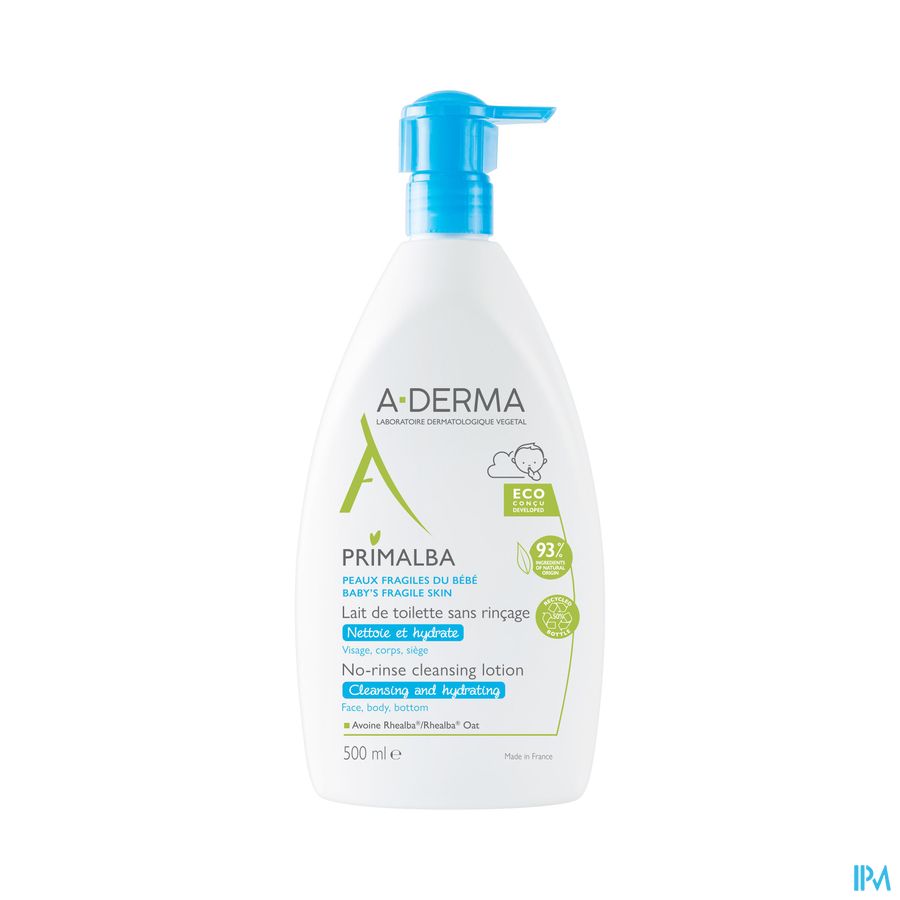 A-DERMA - PRIMALBA LAIT DE TOILETTE BEBE HYDRATANT - peaux fragiles des nourissons, bébés