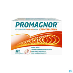Promagnor:  Magnésium Hautement Dosé 450mg (30  Comprimés à croquer)