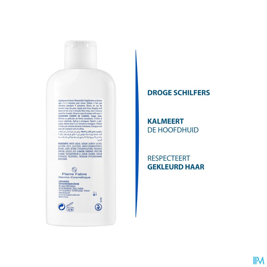 Ducray SQUANORM Shampooing Traitant Pellicules Sèches - Assainit le cuir chevelu