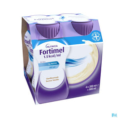 Fortimel 1.5kcal Arôme Vanille Complément Nutritionnel Dénutrition Bouteilles 4x200ml